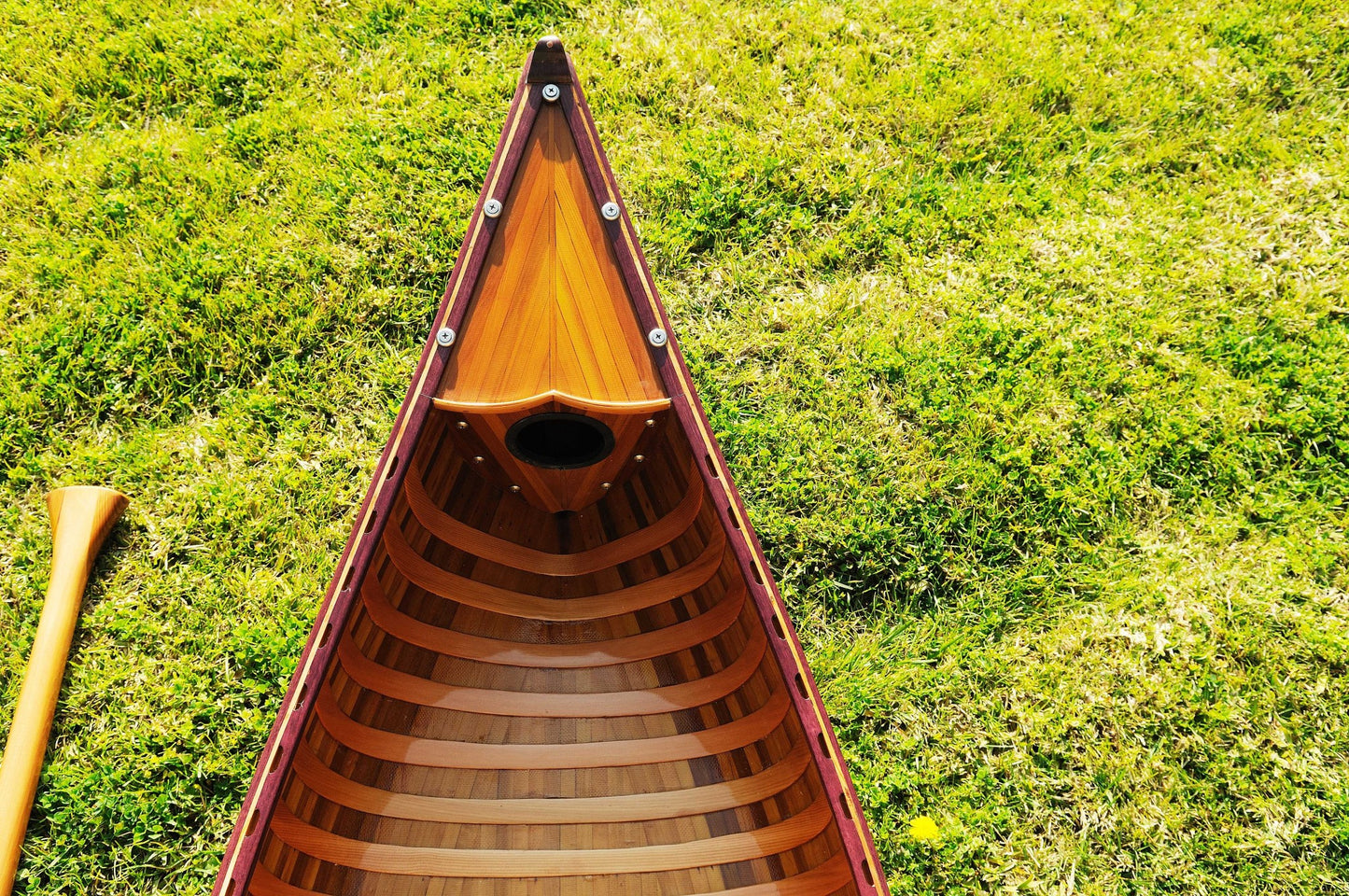 Wooden Canoe With Ribs
