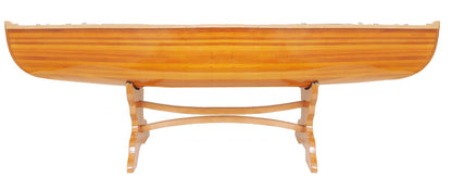 Natural Solid Wood & Glass Canoe Coffee Table