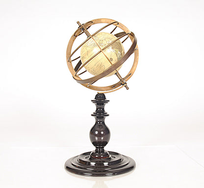 Globe In Brass Rings