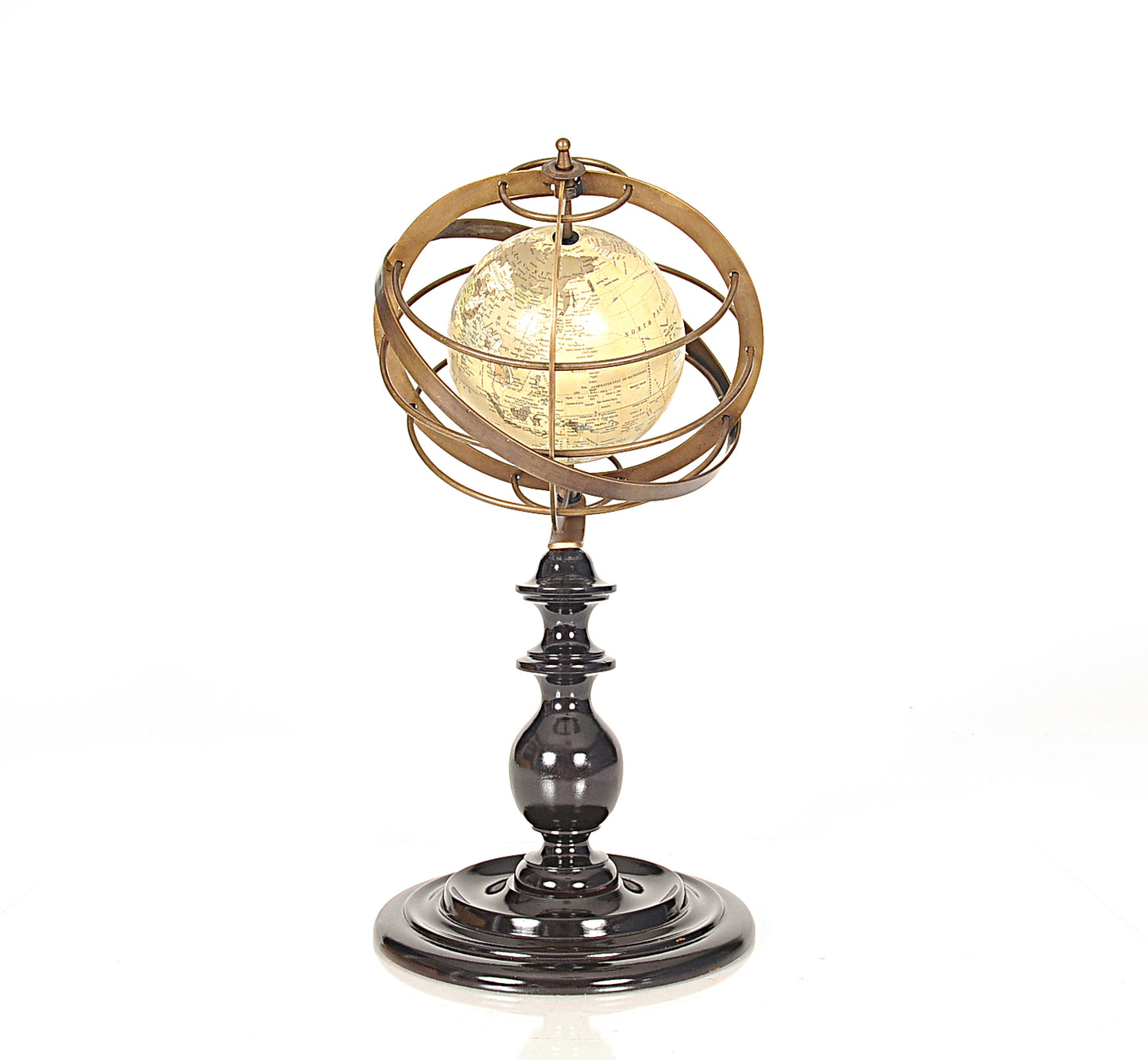 Globe In Brass Rings