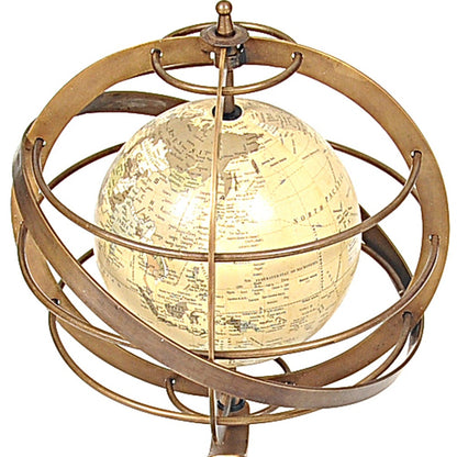 Globe In Brass Rings