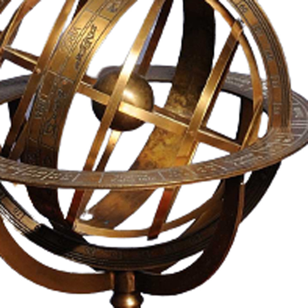 Armillary Sphere On Wood Base