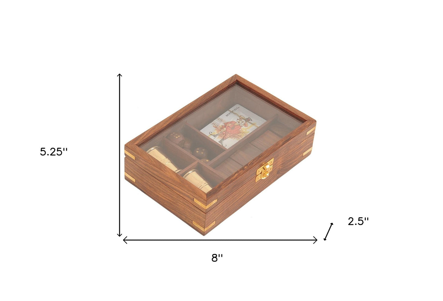 Wooden Game Set With Brass Goblet