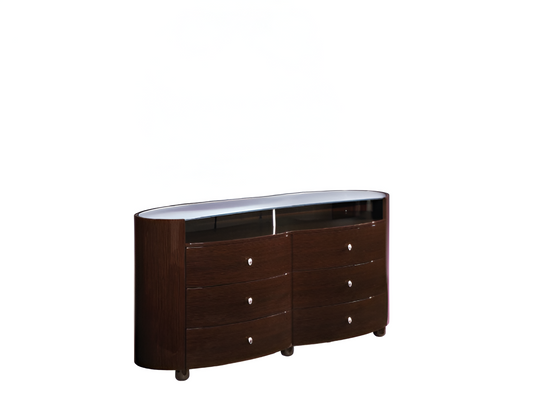 Black and White Solid and Wood Multi-Drawer Standard Chest
