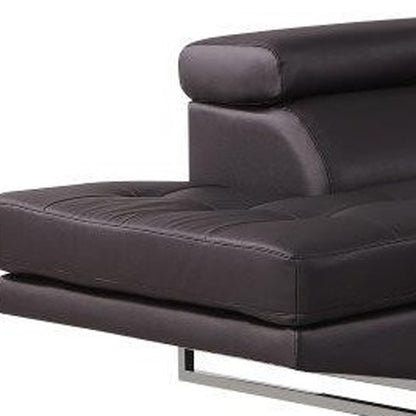 Black Leather L Shaped 2 Piece Sectional