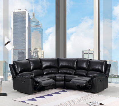 Black U Shaped 3 Piece Sectional
