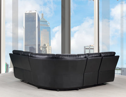 Black U Shaped 3 Piece Sectional