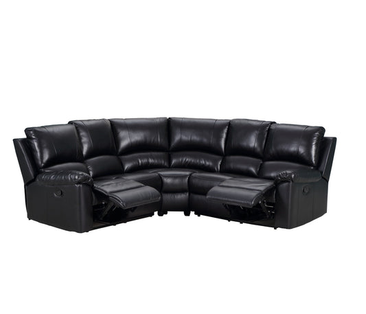 Black U Shaped 3 Piece Sectional
