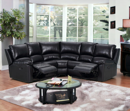 Black U Shaped 3 Piece Sectional