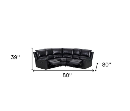 Black U Shaped 3 Piece Sectional