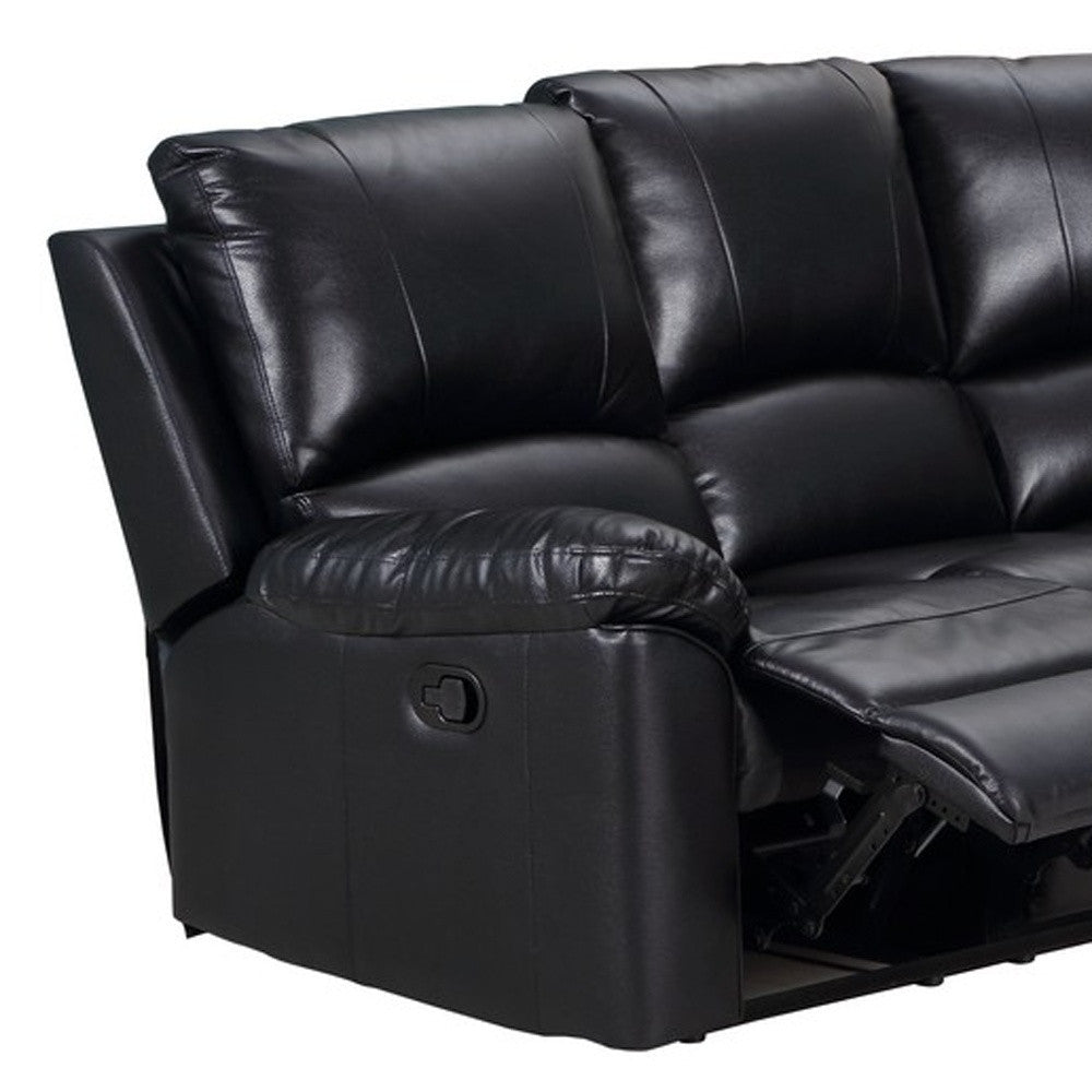Black U Shaped 3 Piece Sectional
