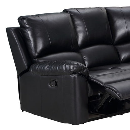 Black U Shaped 3 Piece Sectional