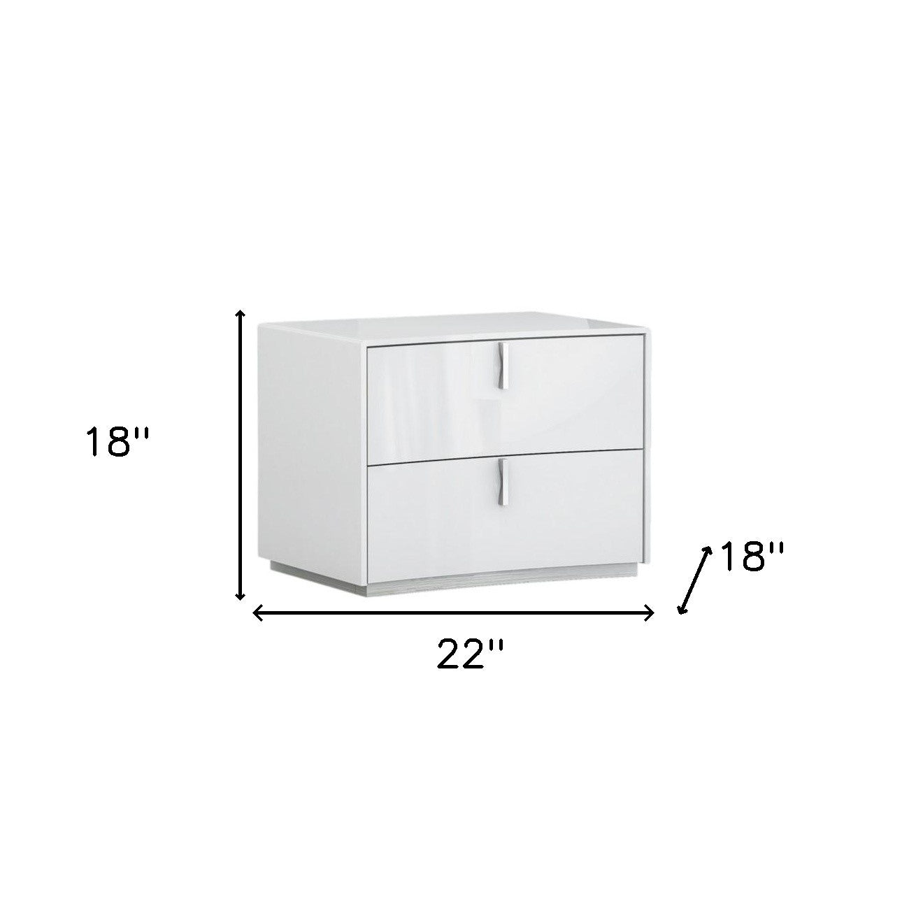 White 2 Drawer Nightstand