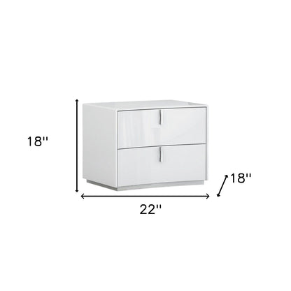 White 2 Drawer Nightstand