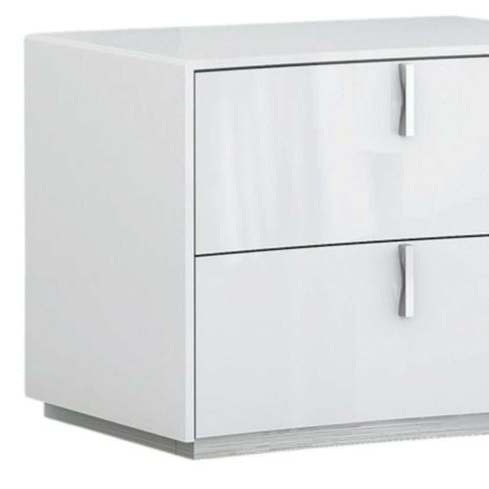 White 2 Drawer Nightstand