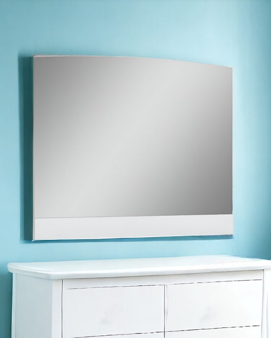 White Wood Framed Mounted Dresser Mirror
