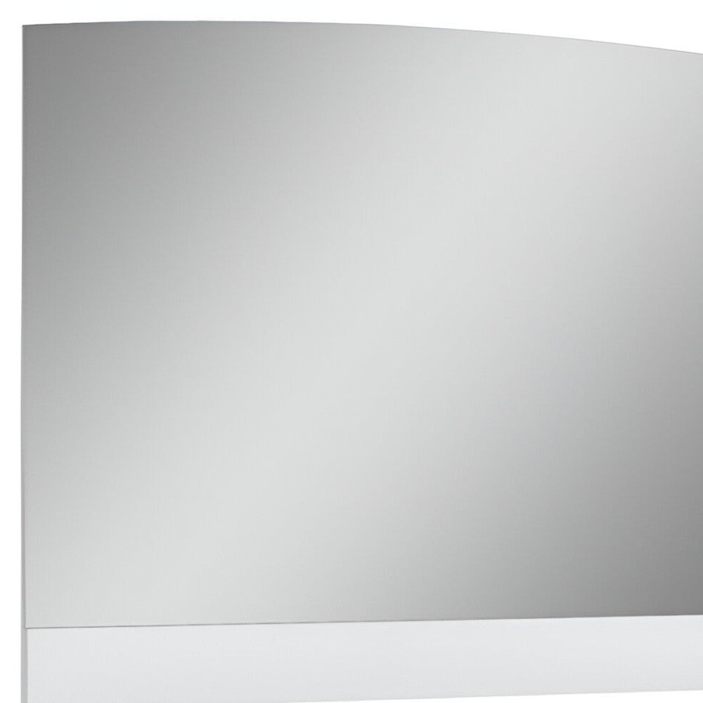 White Wood Framed Mounted Dresser Mirror