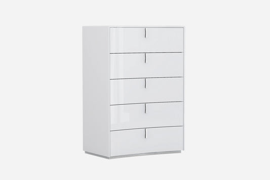 Drk Brown White Marble Wood Stainless Steel Five Drawer