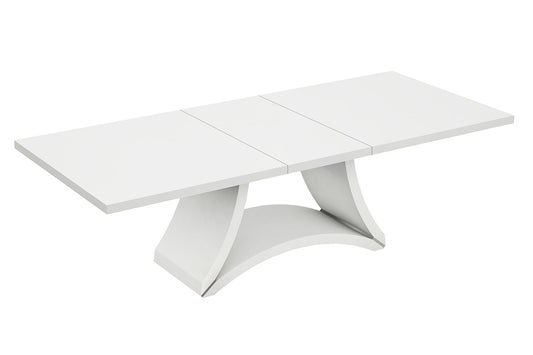 White Solid Manufactured Wood Dining Table