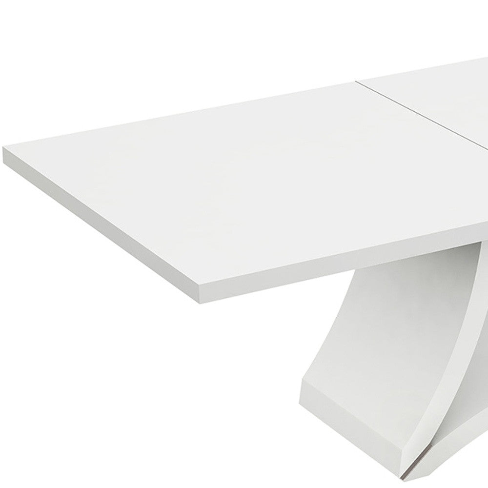 White Solid Manufactured Wood Dining Table