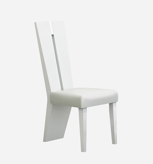 Contemporary Sleek High Gloss White Dining Chairs - Set of 2