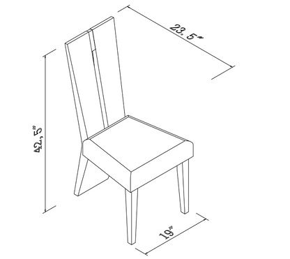 Contemporary Sleek High Gloss White Dining Chairs - Set of 2
