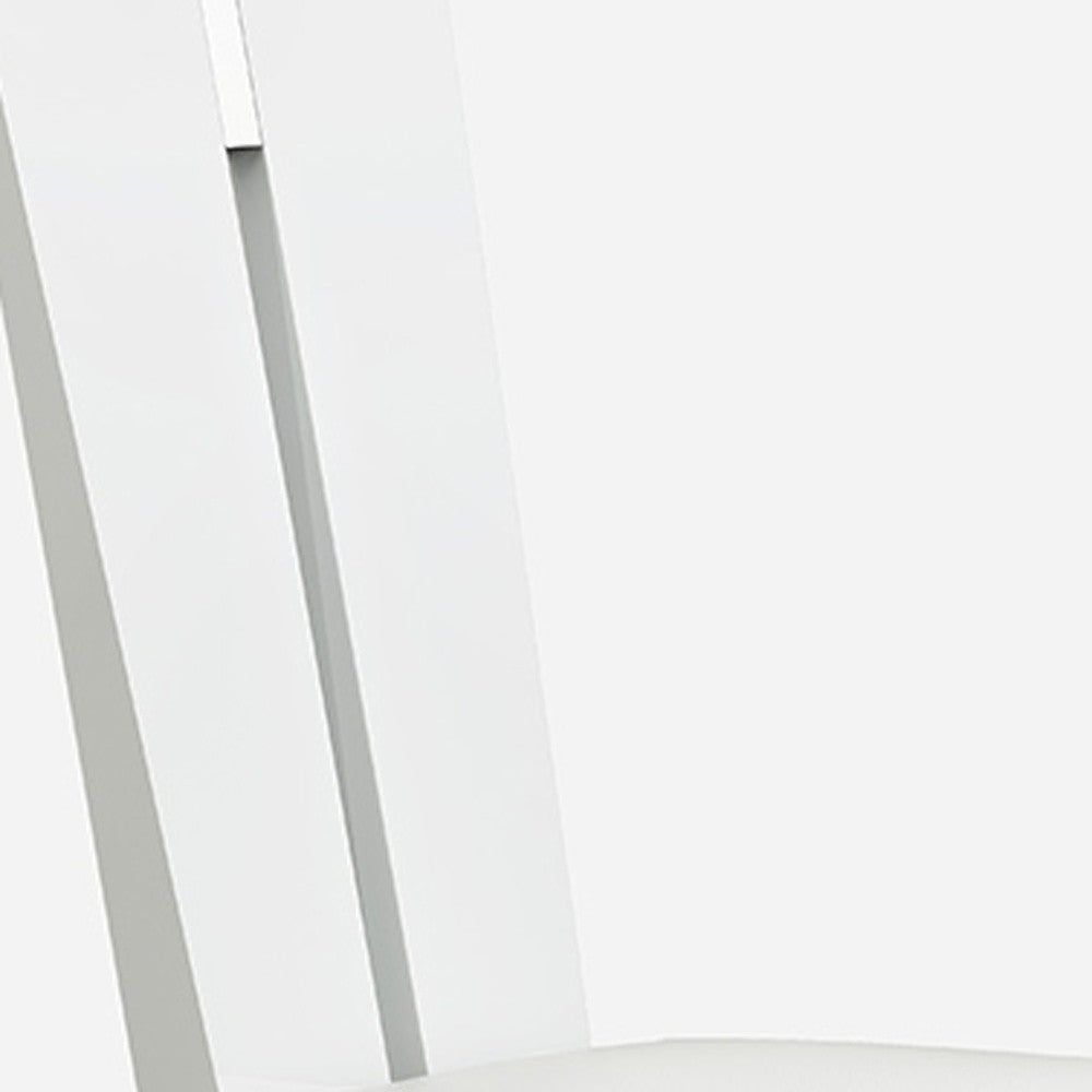Contemporary Sleek High Gloss White Dining Chairs - Set of 2