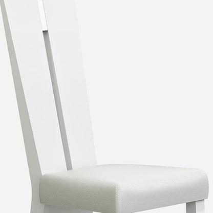 Contemporary Sleek High Gloss White Dining Chairs - Set of 2