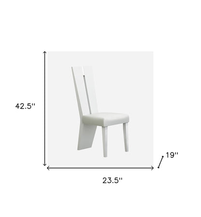 Contemporary Sleek High Gloss White Dining Chairs - Set of 2