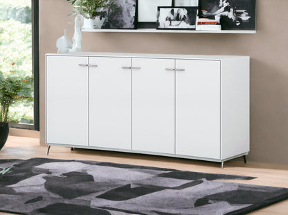 White Sideboard Table w/ 4 Doors