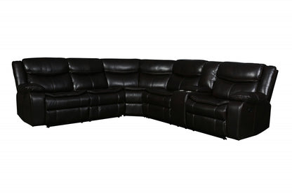 Brown U Shaped 3 Piece Sectional w/ Console