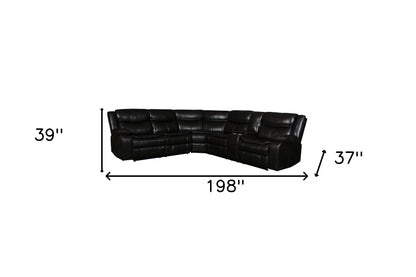 Brown U Shaped 3 Piece Sectional w/ Console