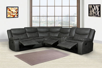 Gray U Shaped 3 Piece Sectional w/ Console