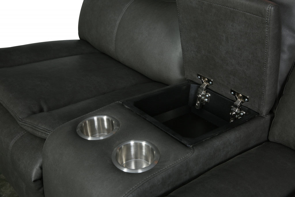 Gray U Shaped 3 Piece Sectional w/ Console