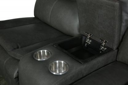 Gray U Shaped 3 Piece Sectional w/ Console