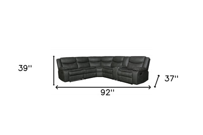 Gray U Shaped 3 Piece Sectional w/ Console
