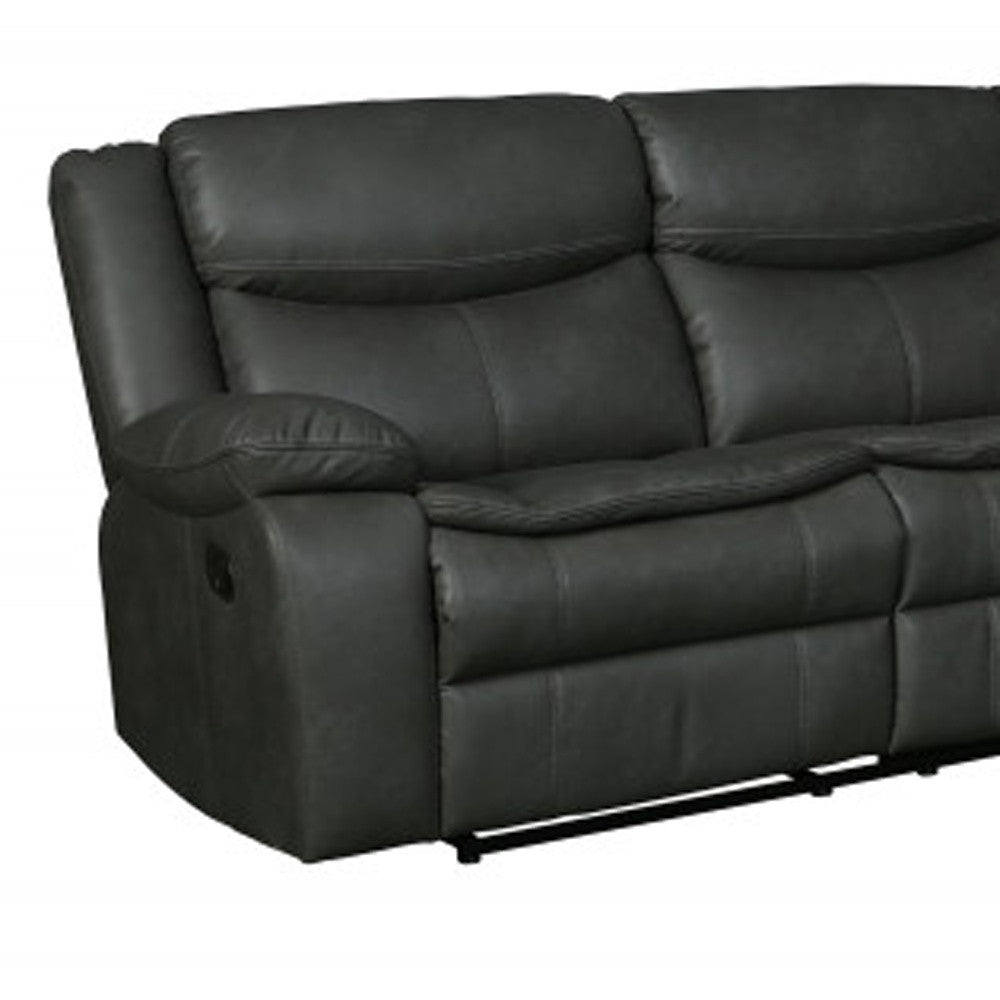 Gray U Shaped 3 Piece Sectional w/ Console