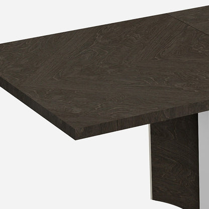 Gray Brown Solid Wood Dining Table