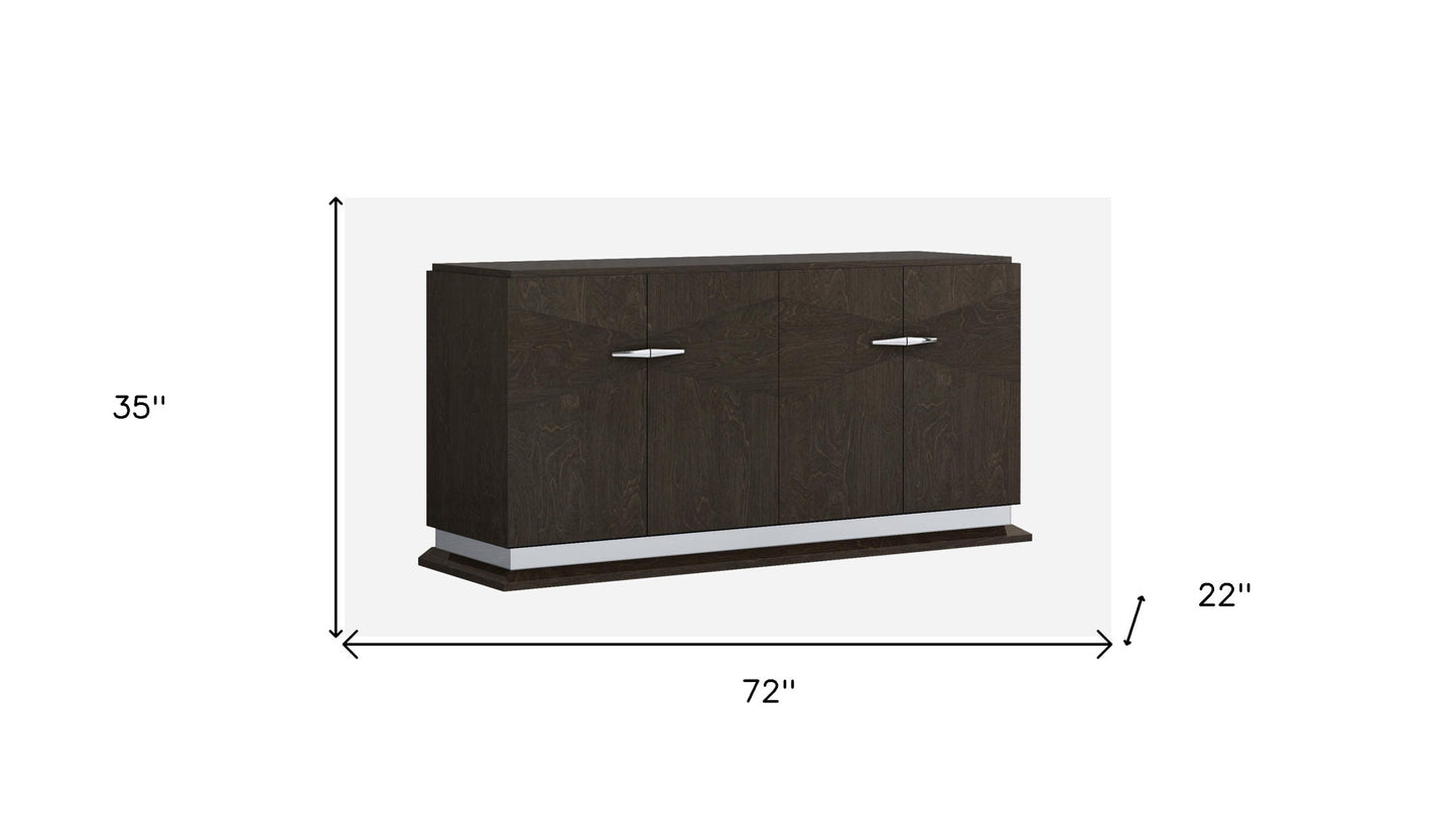 Gray 2 Drawer Sideboard Table Soft Close w/ 4 Doors