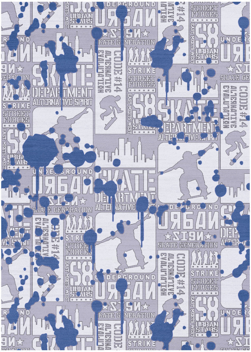 Nourison Imagination Blue Machine Washable Rug - 3'5" x 5'