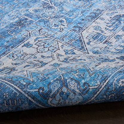Nourison Blue Machine Washable Rug - Texture