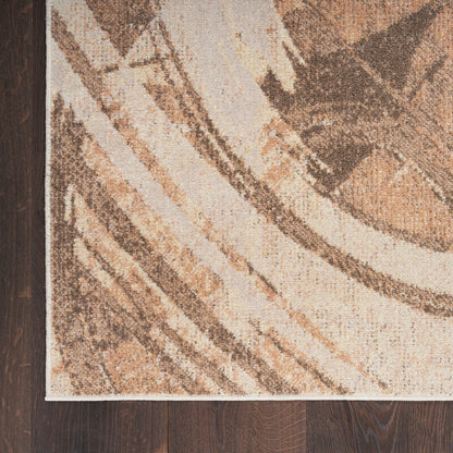 Nourison Astra Beige Pet Friendly Machine Washable Rug - Corner