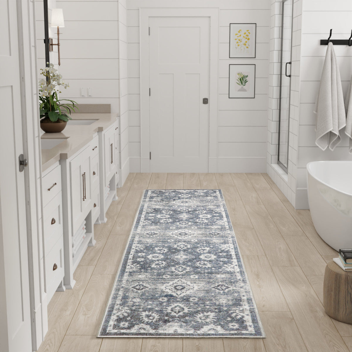 Nourison Astra Denim Pet Friendly Machine Washable Rug - Room Scene