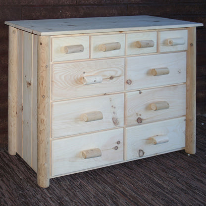 White Wood Stainless Steel 6-Drawer Chest
