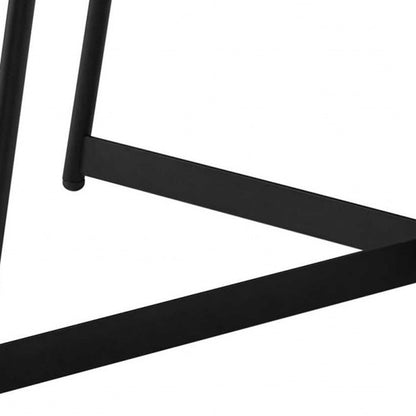 Brown & Black Wood & Metal Round Frame Coffee Table image 8
