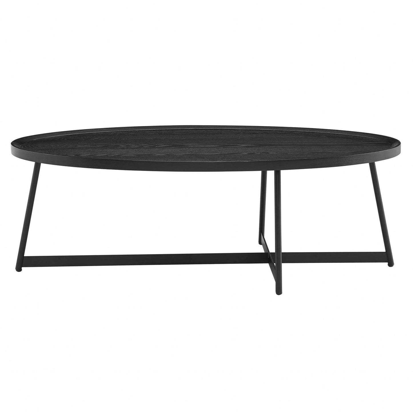 Black Wood & Metal Oval Frame Coffee Table image 5