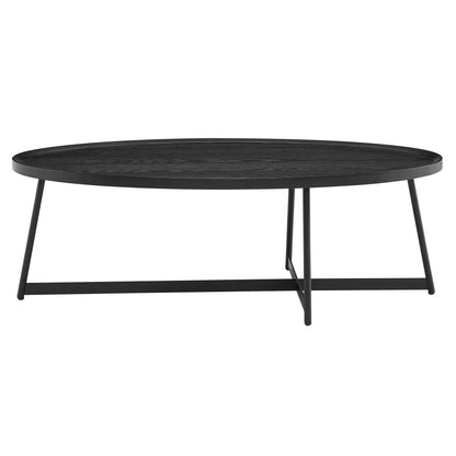 Black Wood & Metal Oval Frame Coffee Table image 5