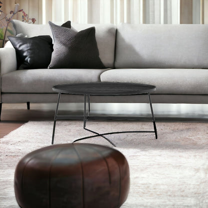 Black Metal Oval Coffee Table