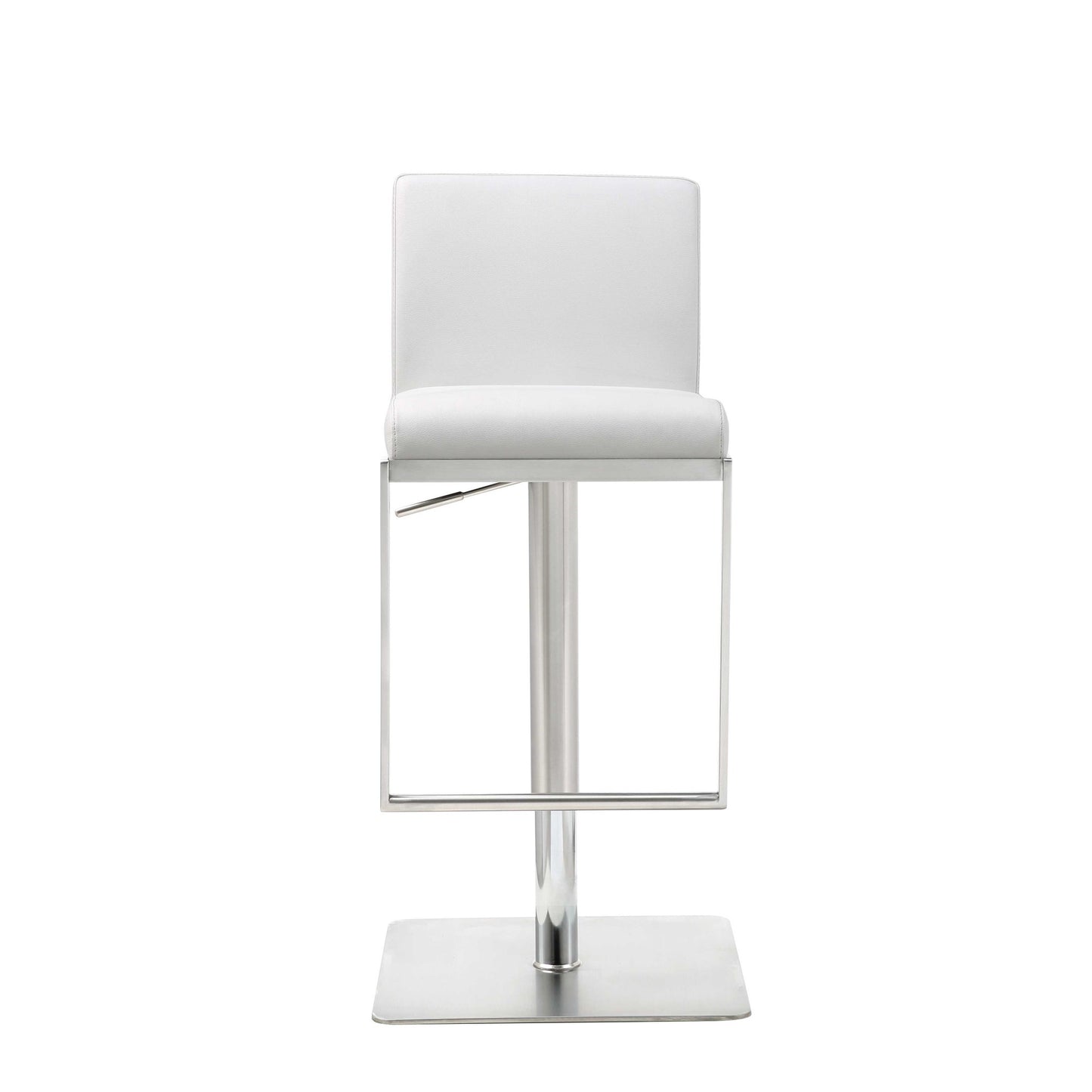 White & Silver Stainless Steel Bar Chair