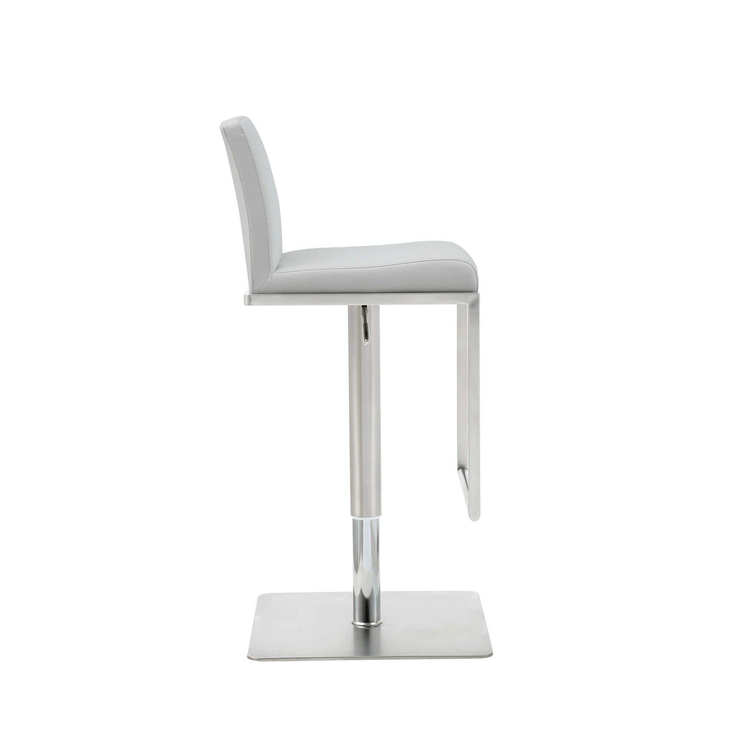 White & Silver Stainless Steel Bar Chair